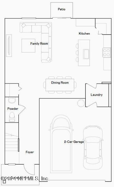 2D floor plan layout of this home in Saddle Oaks, Jacksonville, FL (Image 2).