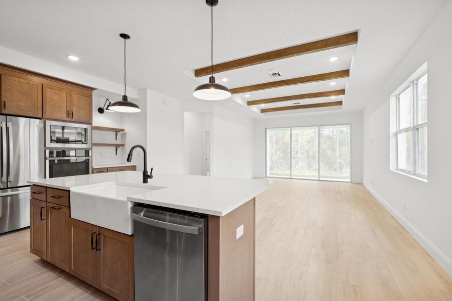 Kitchen, Dining Area and Great Room