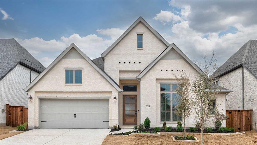 Front exterior of a new home in North Sky, Celina, TX, highlighting curb appeal (Image 1). Front exterior of a new home in North Sky, Celina, TX, highlighting curb appeal (Image 1).