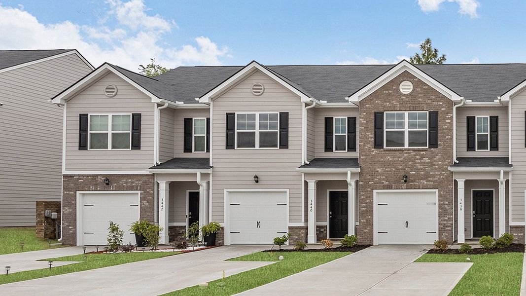 Front exterior of a new home in Laurel Park Townhomes, Hephzibah, GA, highlighting curb appeal (Image 19).