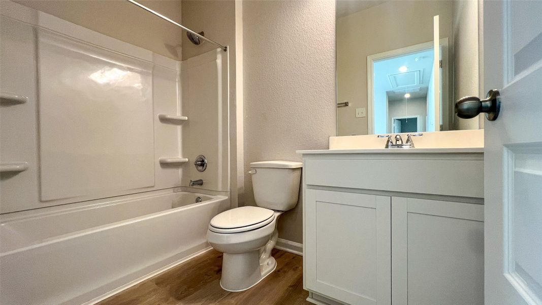 The Sparrow II- Hall Bath 3. Sample floor plan image for illustration; upgrades, options, and colors may vary. The Sparrow II- Hall Bath 3. Sample floor plan image for illustration; upgrades, options, and colors may vary.