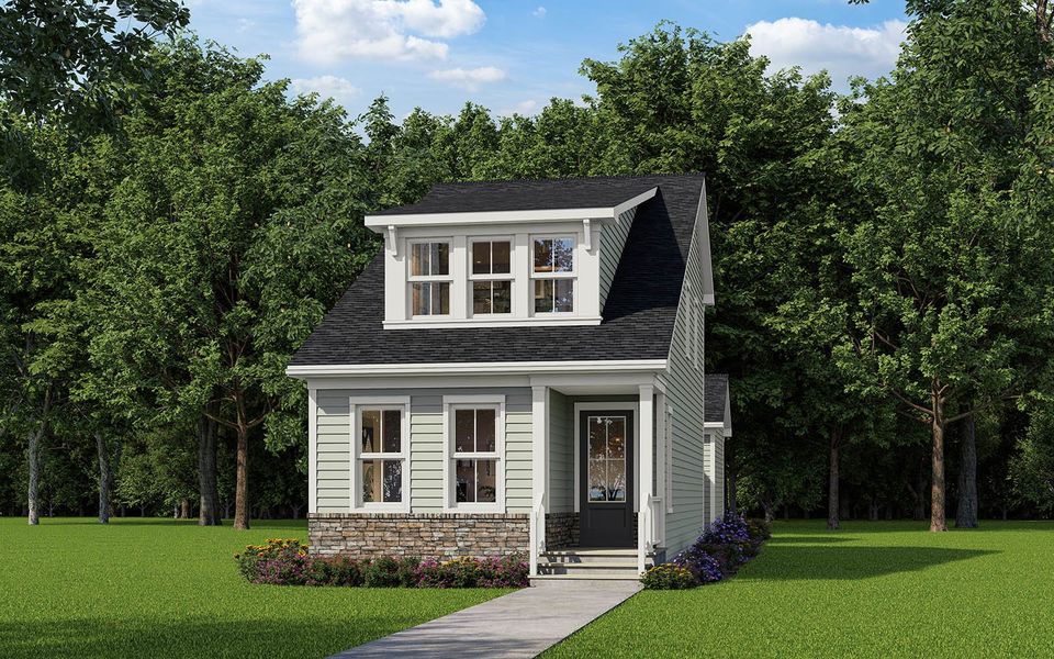 Representative exterior photo of a completed home built from the Harper by Brookfield Residential in Wendell Falls, Wendell, NC (Image 6).