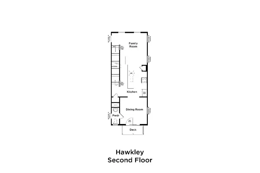 2D floor plan layout for the Hawkley by DRB Homes in Traynham Place, Greenville, SC (Image 4).