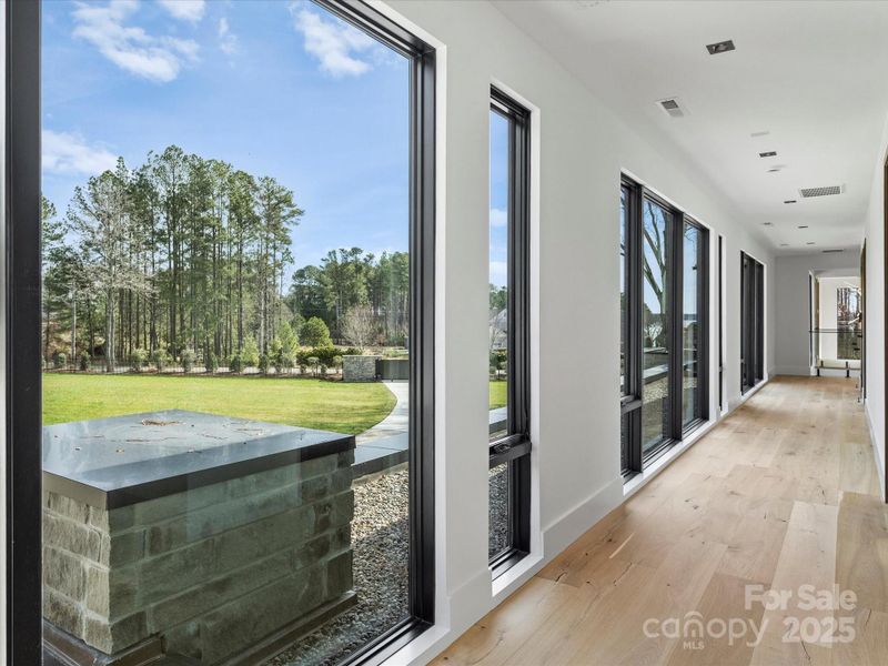 Upper level hall overlooking front yard