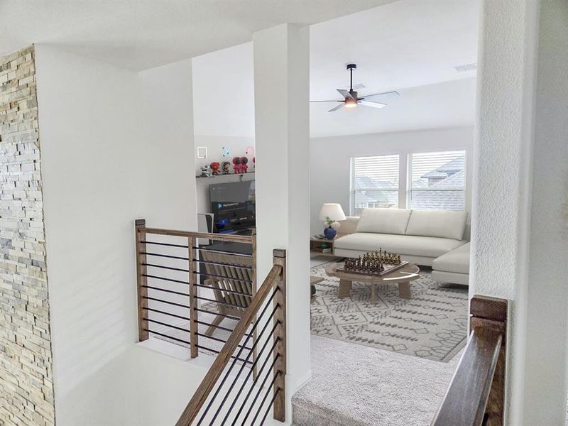 Located upstairs, this Game Room comes complete with speakers for the best is surround sound for that Big Screen TV and Game Night with the family and friends.