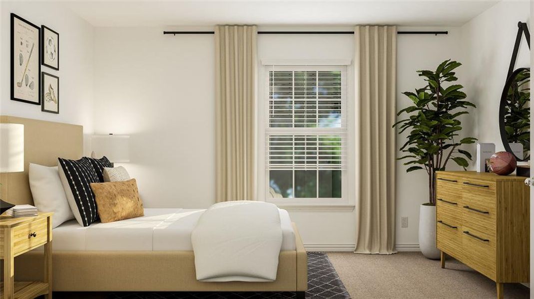 Bedroom featuring carpet floors