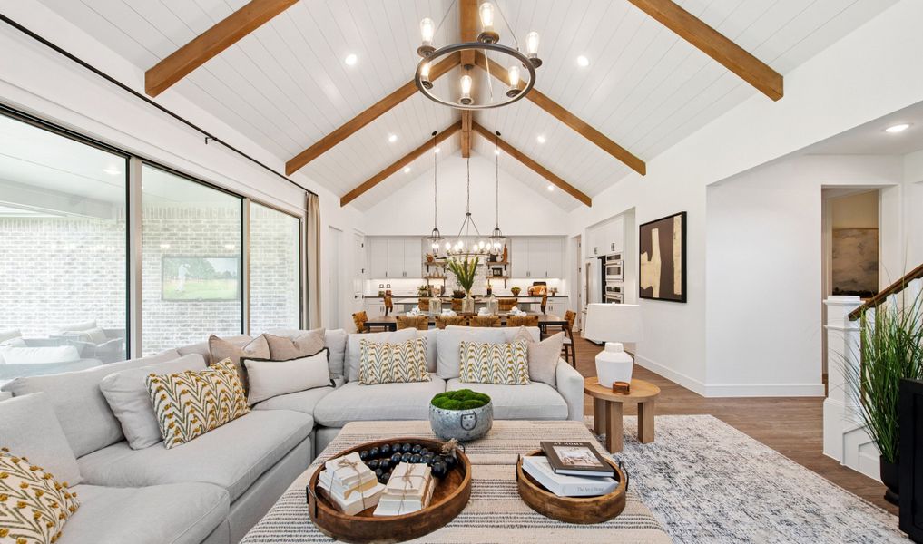 Vaulted ceiling and shiplap in the great room Vaulted ceiling and shiplap in the great room