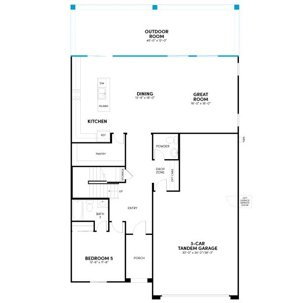 2D floor plan layout for the Heritage Phase 5a by Brookfield Residential in Highland Ridge at Alamar, Avondale, AZ (Image 6). 2D floor plan layout for the Heritage Phase 5a by Brookfield Residential in Highland Ridge at Alamar, Avondale, AZ (Image 6).