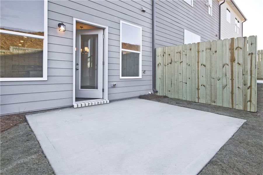 Exterior details and patio area of a home in Somerset at Riverbrook, Gainesville (Image 19). Exterior details and patio area of a home in Somerset at Riverbrook, Gainesville (Image 19).