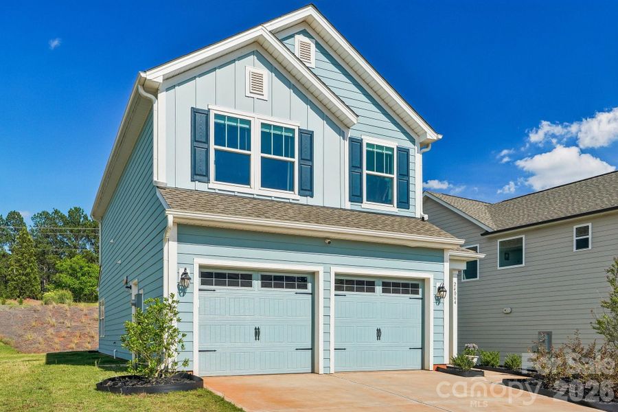 Front exterior of a new home in Edgewater Lakeview On Your Lot, Lancaster, SC, highlighting curb appeal (Image 23). Front exterior of a new home in Edgewater Lakeview On Your Lot, Lancaster, SC, highlighting curb appeal (Image 23).