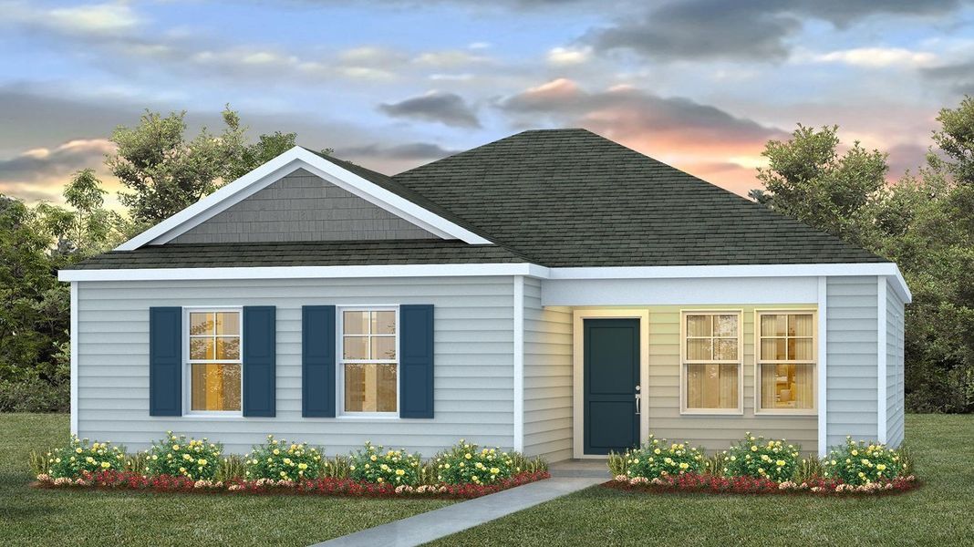 Representative exterior photo of a completed home built from the Curtis by D.R. Horton in The Park at Wilkinson, Orangeburg, SC (Image 2).