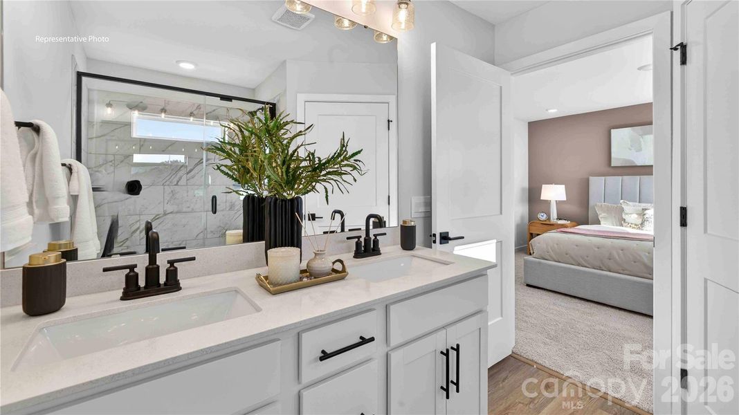 Furnished interior view inside a new home in The Townes at Lake Norman, Mooresville (Image 12).