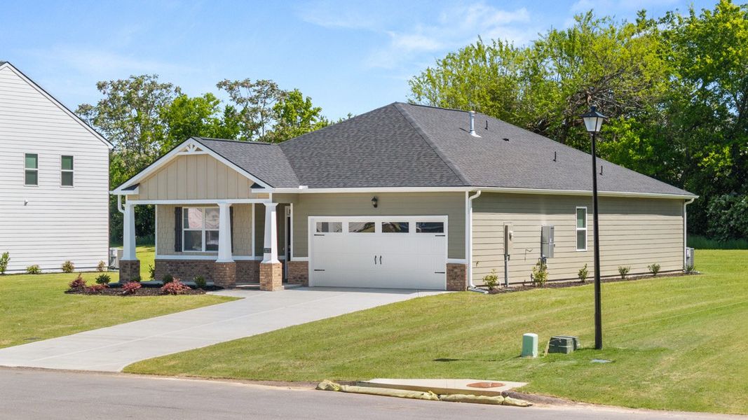 Front exterior of a new home in Chukker Creek Landing, Aiken, SC, highlighting curb appeal (Image 1).