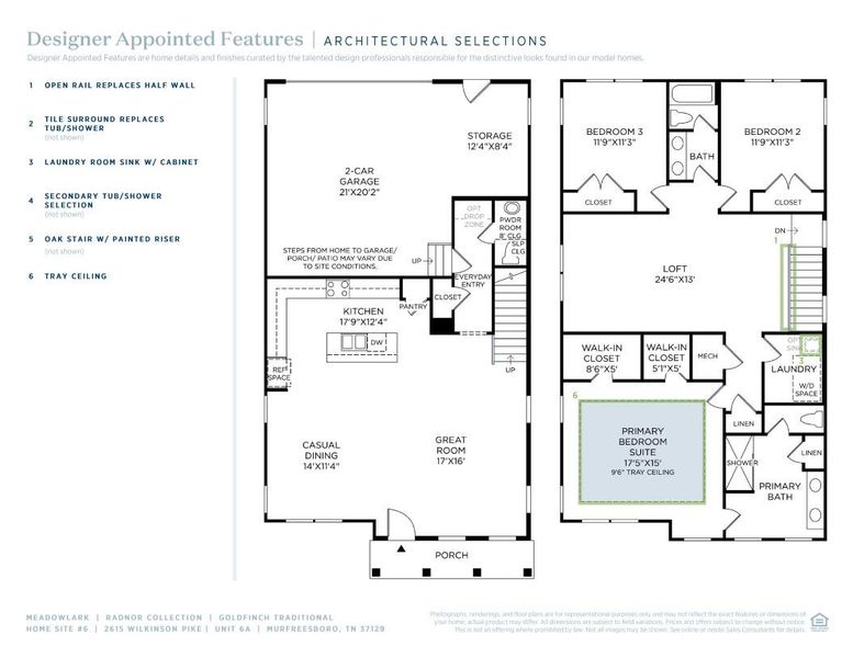 2D floor plan layout of this home in Meadowlark, Murfreesboro, TN (Image 4). 2D floor plan layout of this home in Meadowlark, Murfreesboro, TN (Image 4).