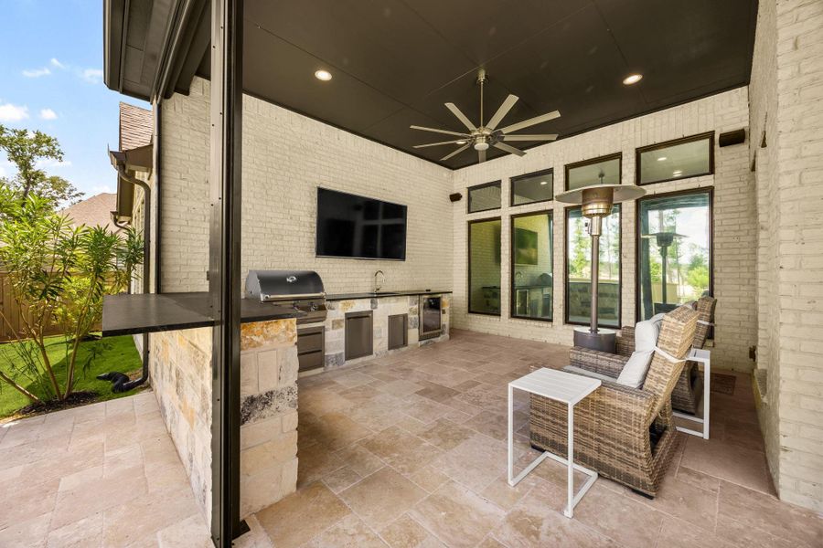 Exterior details and patio area of a home in The Highlands, Porter (Image 28).