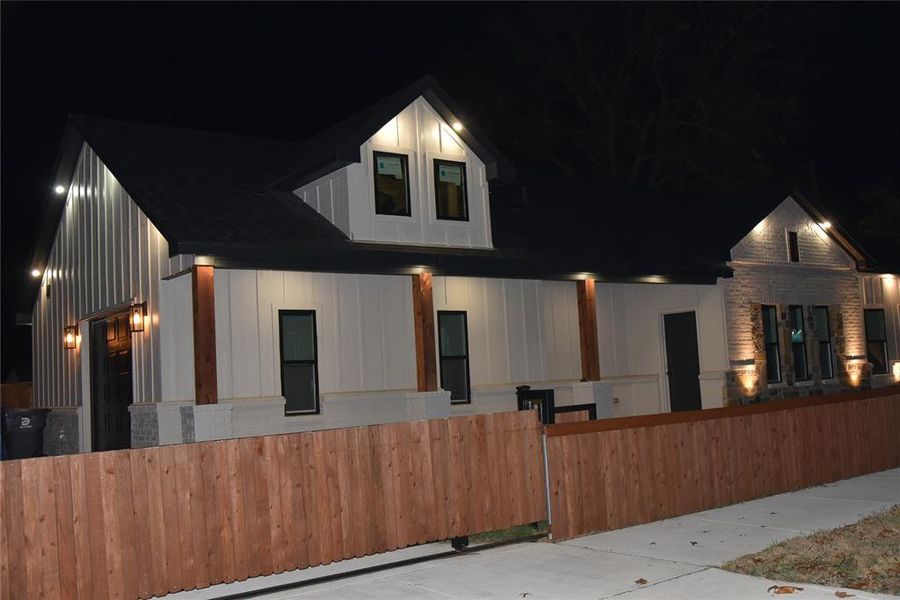 View of modern inspired farmhouse