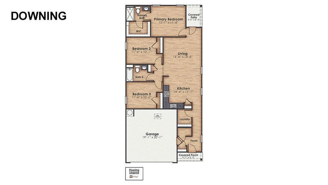 2D floor plan layout of this home in Lockwood Landing, Supply, NC (Image 3).