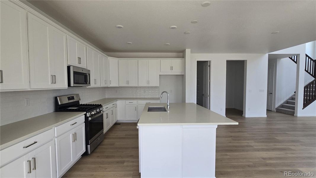 Furnished interior view inside a new home in Trailstone City Collection, Arvada (Image 10).