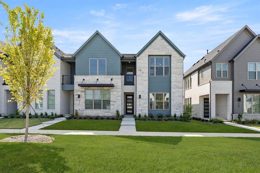 Front exterior of a new home in Chelsea Commons, Allen, TX, highlighting curb appeal (Image 21).