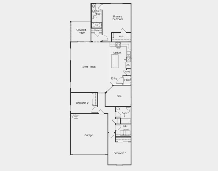 2D floor plan layout for the 1728 by KB Home in Mirador Ridge Blossom, Tucson, AZ (Image 3).