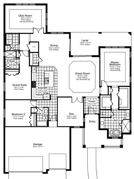 2D floor plan layout of this home in Windward, Lakewood Ranch, FL (Image 5).