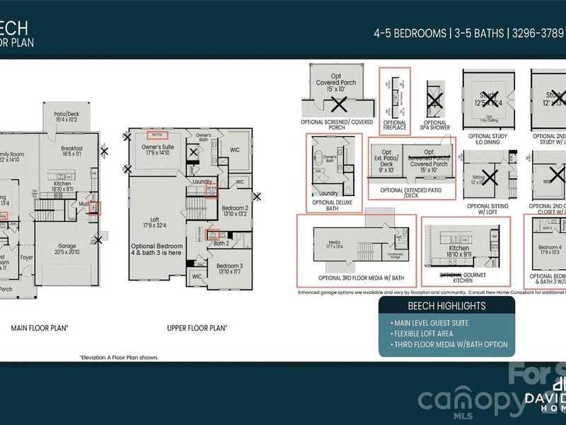 2D floor plan layout of this home in Enclave at Belmont, Belmont, NC (Image 3).