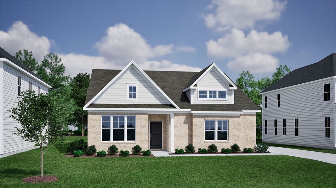 Representative exterior photo of a completed home built from the Cary - Vanguard Collection by Mungo Homes in Cottages at Lake Emory, Inman, SC (Image 24).