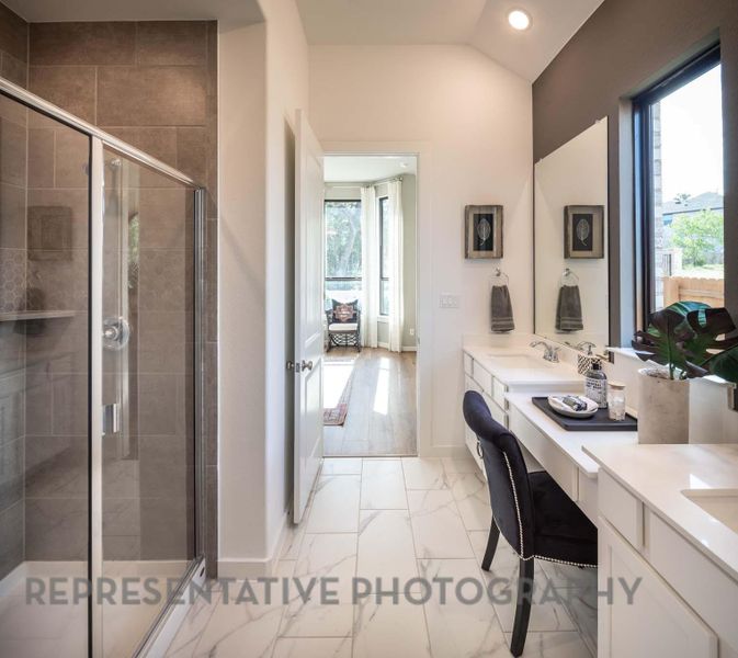 Furnished interior view inside a new home in 6 Creeks at Waterridge, Kyle (Image 12).