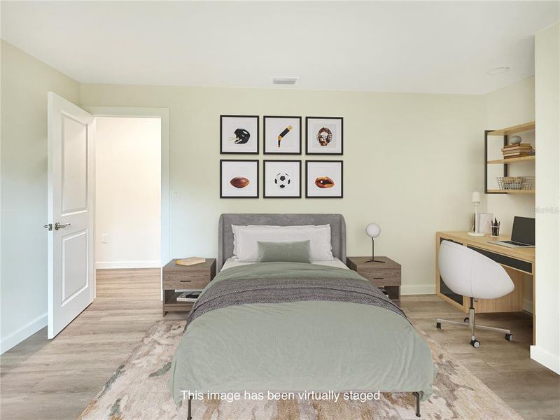 Similar Model with Virtual Staging of 3rd Bedroom featuring Desk Nook