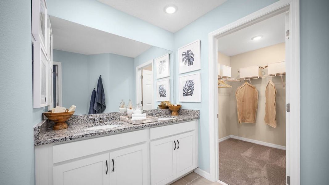 Primary Bathroom | Cape | Hodges Reserve | New Homes In Howey-in-the-Hills, FL by Landsea Homes Primary Bathroom | Cape | Hodges Reserve | New Homes In Howey-in-the-Hills, FL by Landsea Homes