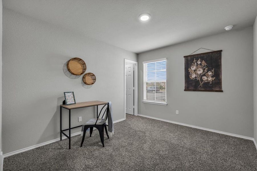 Bedroom 3 is currently used as an office and is wired with fiber optic internet. This bedroom also has a generous walk-in closet.