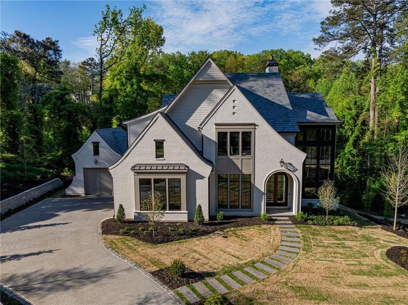 Front exterior of a new home in Blue Heron Walk, Atlanta, GA, highlighting curb appeal (Image 25).