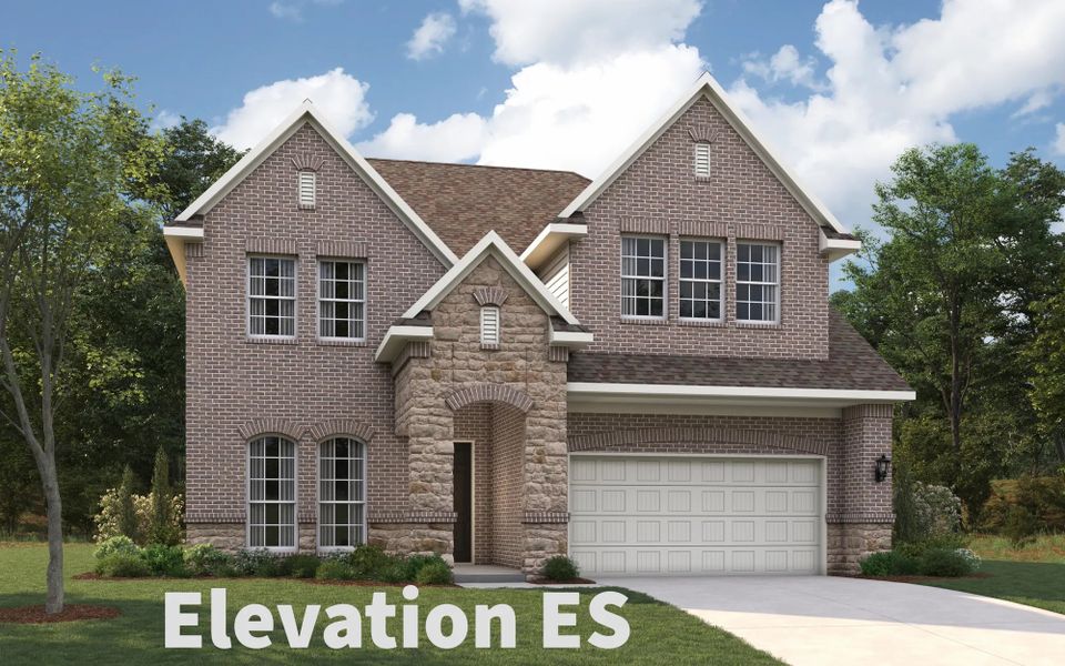 Representative exterior photo of a completed home built from the Basalt by Stonehollow Homes in Estates at Baker Park, Sherman, TX (Image 17).