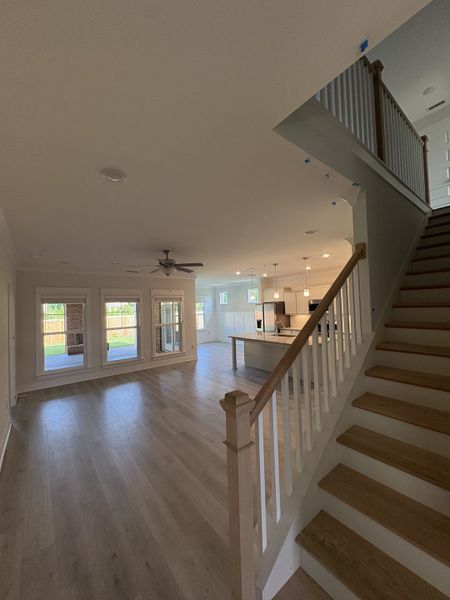 View from Foyer looking into the great room, kitchen, dining open floor plan. View from Foyer looking into the great room, kitchen, dining open floor plan.