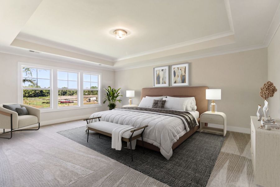 Representative furnished interior of a home built from the Austin II by Great Southern Homes in Edwards Ridge, Central (Image 13).