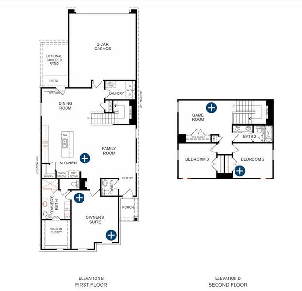2D floor plan layout of this home in Sage Hollow, Kyle, TX (Image 4).
