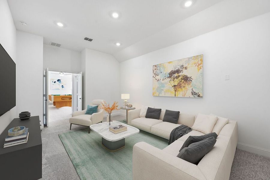 Representative furnished interior of a home built from the Rhone by Taylor Morrison in The Ranch at Uptown Celina, Celina (Image 11).