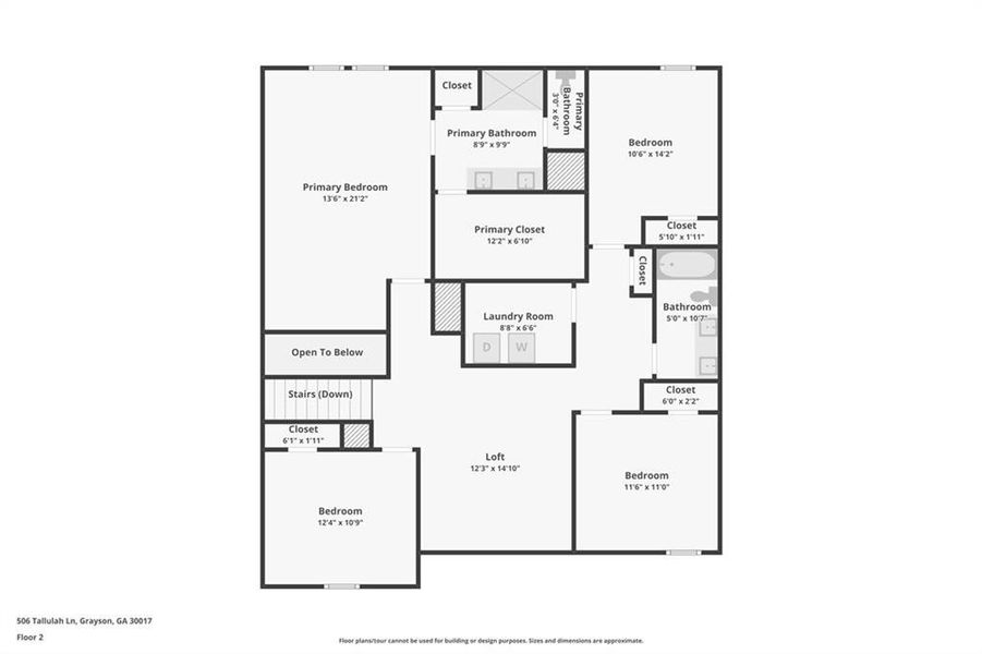 2D floor plan layout of this home in Parkside at Grayson, Grayson, GA (Image 5).