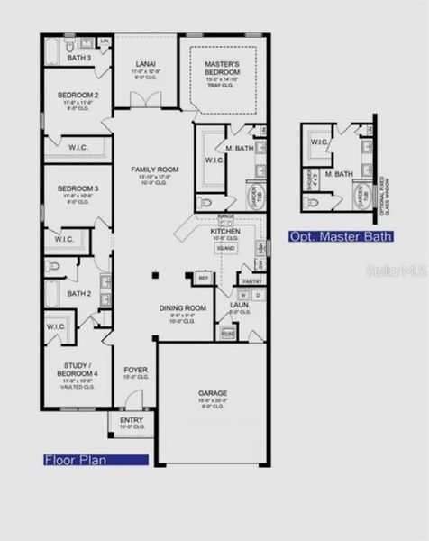 2D floor plan layout of this home in Watercress Cove, North Port, FL (Image 3).