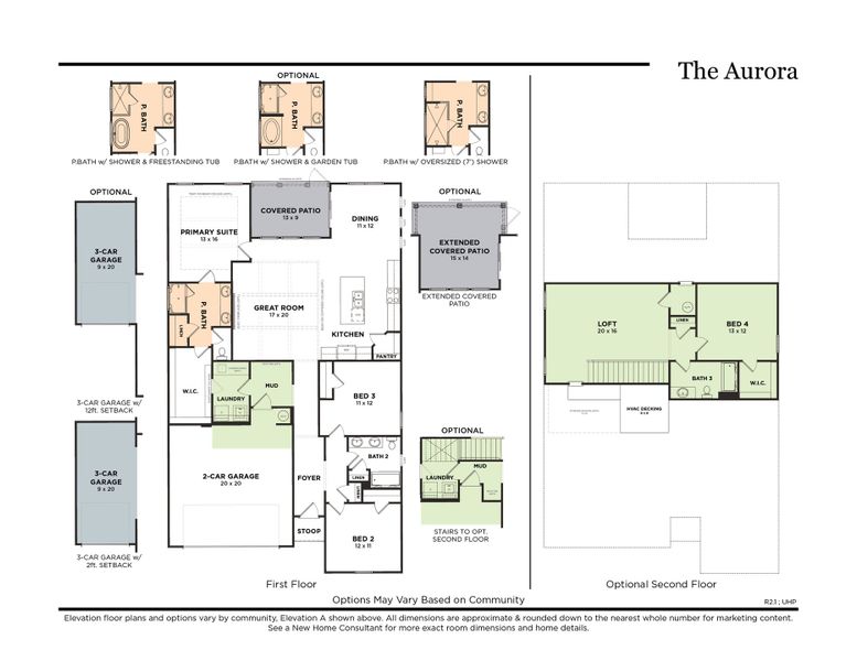 The Aurora with Optional 3-Car Garage (R2.1)