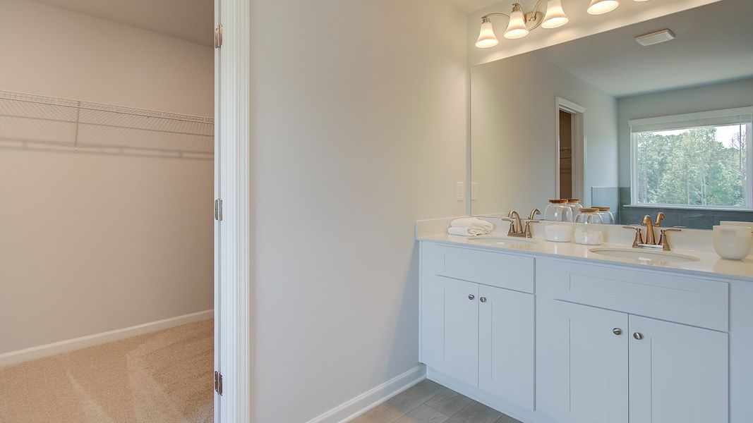 Representative furnished interior of a home built from the Layla II by DRB Homes in Enclave at Evergreen, Fairburn (Image 27).