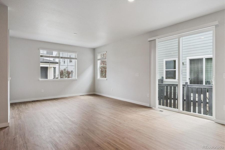 Spacious, unfurnished interior of a new home in Paired Homes at Alder Creek, Parker (Image 19). Spacious, unfurnished interior of a new home in Paired Homes at Alder Creek, Parker (Image 19).