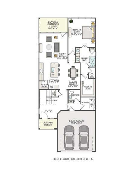 2D floor plan layout for the Veranda by Tri Pointe Homes in Terrace Collection At Turner's Crossing, Buda, TX (Image 5).