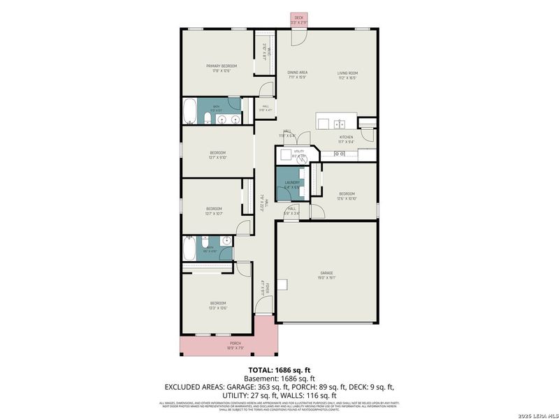 2D floor plan layout of this home in Walnut Bend, Seguin, TX (Image 5).