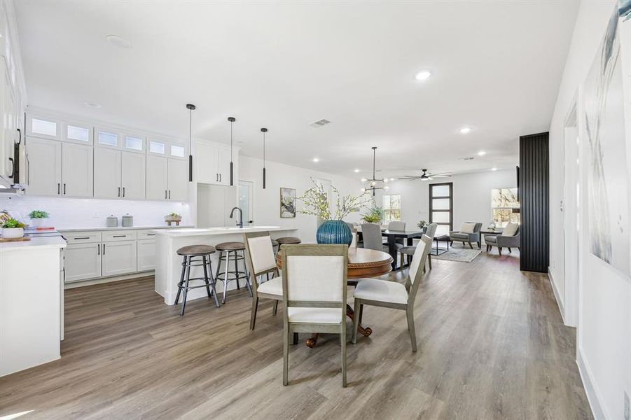 Looking towards the front entry from the back of the house.