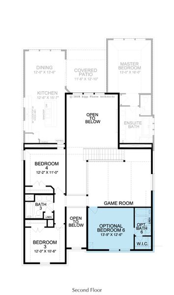 2D floor plan layout for the Madison by Landon Homes in Fields - East Village, Frisco, TX (Image 10). 2D floor plan layout for the Madison by Landon Homes in Fields - East Village, Frisco, TX (Image 10).