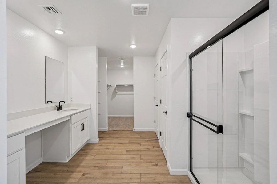 Primary bath. Not actual home, finishes and options may vary.