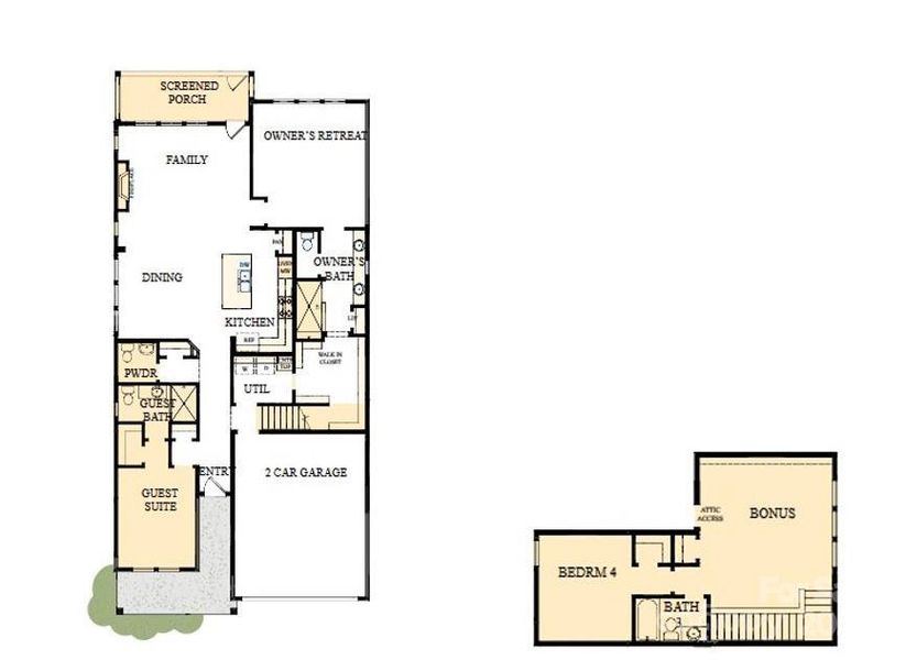 2D floor plan layout of this home in Encore at Streamside - Classic Series, Waxhaw, NC (Image 5).