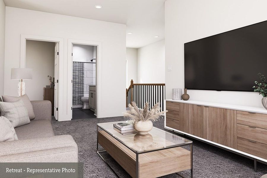 Furnished interior view inside a new home in The Highlands - Grove Collection, Porter (Image 13).