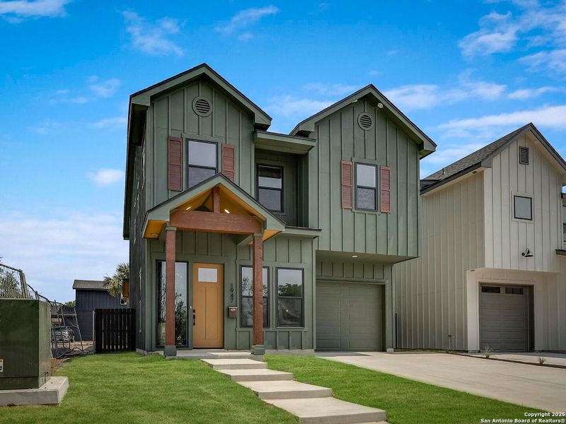 Front exterior of a new home in , San Antonio, TX, highlighting curb appeal (Image 20). Front exterior of a new home in , San Antonio, TX, highlighting curb appeal (Image 20).
